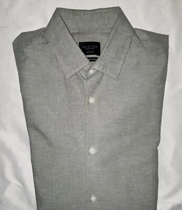 Mens Selected Homne Slim Fit Cotton/Linen Shirt size 15/38 - Picture 1 of 2