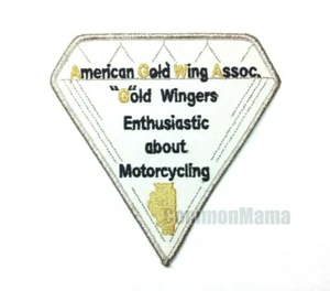 Vtg American Gold Wing Assoc. Biker Club Motorcycle Iron On Embroidered Patch   - Picture 1 of 2