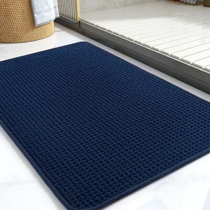 Quick Dry Bath Mat, Bathroom Rugs Non Slip Washable Thin 16"x24" Gray color - Picture 1 of 7