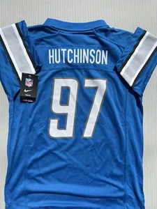 New Youth Nike XL 18-20 Aidan Hutchinson #97 Detroit Lions NFL Jersey Old Style - Picture 1 of 14