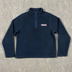 Vineyard Vines Harbor Fleece 1/2 Zip Jacket Youth Girls Medium 12-14 Navy Blue - Picture 1 of 15
