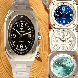 Nuevo 42mm NH35A GMT Cuadrado Esfera Árabe Anillo Capítulo Giratorio 20ATM Reloj para Hombres - Imagen 1 de 16