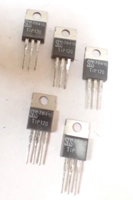 SGS ORIGINAL TIP120 NPN POWER TRANSISTORS TO-220  X10 TRANSISTORS PER SALE - Image 1 of 4
