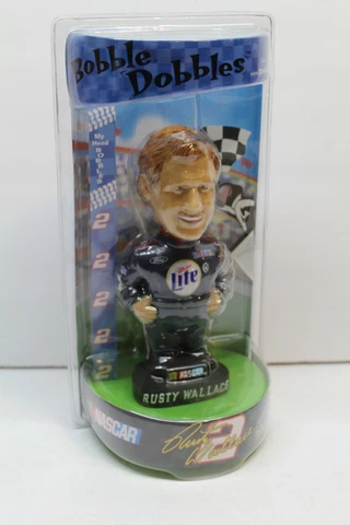 NEW SEALED RUSTY WALLACE BOBBLE DOBBLES NASCAR MILLER LITE BOBBLEHEAD Cover