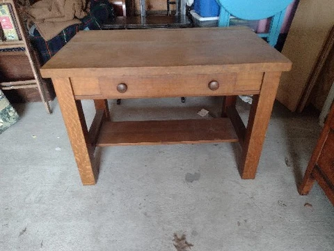 Vintage Wood Mission Style Library Desk Cover