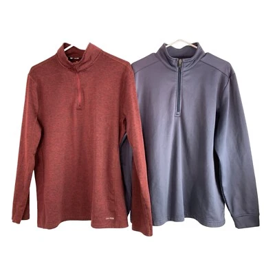 Lote de 2 tops de golf para hombre rendimiento 1/4 cremallera medianos 6206 atléticos Tek Gear PGA Foto 1 de 4