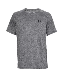 Mens Under Armour UA Tech 2.0 Grey T-Shirt UK Size Large Breathable Anti Odour - Picture 1 of 9