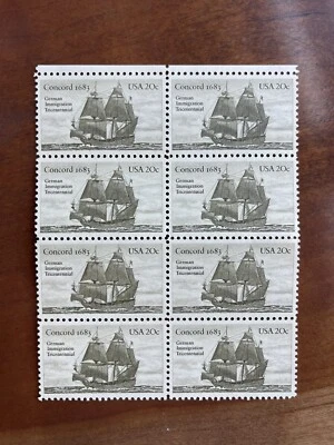 1983 Concord 1683 German Immigration Scott #2040 - US Plate Block 8 Stamps MNH - Image 1 of 2