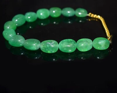 A++ Grüner Aventurin glatter Nugget Edelstein verstellbares Armband 7 Zoll fü... - Bild 1 von 4