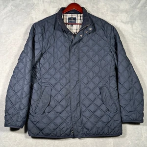 Brooks Brothers Jacket Mens L Blue Diamond Quilted Full Zip Thermore Insulated - Picture 1 of 14