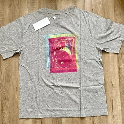 Maison Margiela S50GC0649 框架印花短袖衬衫灰色/粉色 IT 48 码 — 第 1/4 张图片