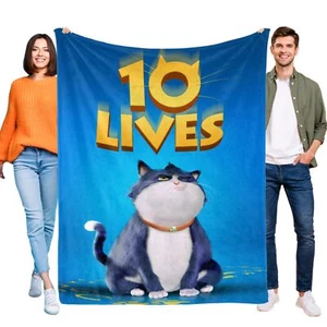 10 Lives Flannel Blanket Soft Bed Sofa Throw Birthday Gift Kids - Picture 1 of 11