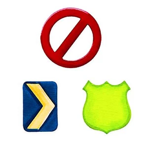 Sizzix Road Signs large die #656378 Retail $15.99 Cut Fabric, Retired! FUN!! - Picture 1 of 2