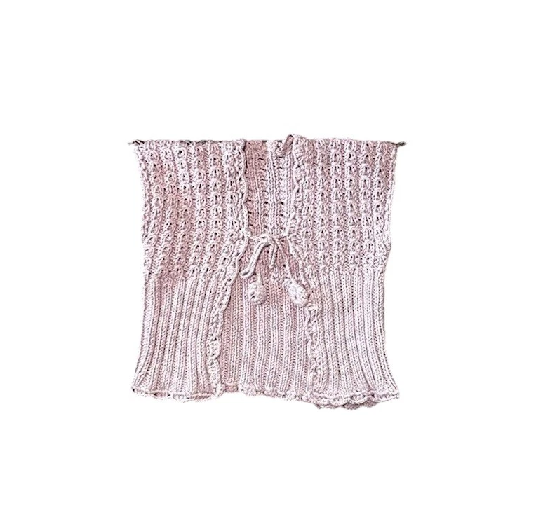 Hand Knit Toddler Sweater Vest Cardigan Ap Size 12 Months-2T Handmade Purple Foto 1 de 4