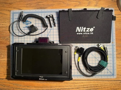 TV Logic F-7H 7” SDI / HDMI Camera Monitor Gold Mount, Cage, Hood, Case, Cables - Image 1 of 4