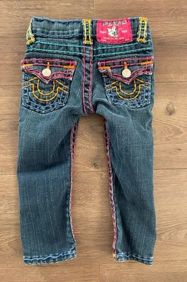 True Religion Girls Julie Rainbow Stitching Super T Jeans Size 2T toddler - Image 1 of 4