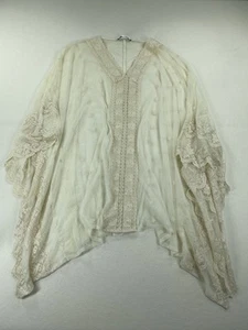 Origami Vivien Kimono Womens OS Embroidered Lace Cocoon Sheer Top Boho Gypsy - Picture 1 of 10