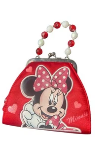 Minnie Mouse Red Purse gem handle pinch closure Disney handbag  - Picture 1 of 6