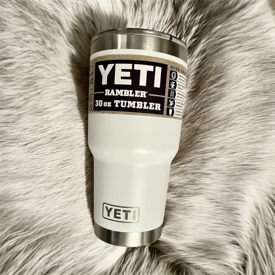 Yeti 30 oz Stainless Steel Rambler Tumbler - White BRAND NEW