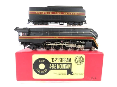 Key Imports Brass HO Scale Norfolk & Western K-2 4-8-2 Mountain Steam Locomotive - Image 1 of 4
