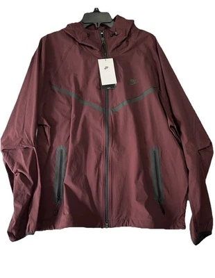Nike HM7151-652 Men's Large Burgundy Tech Woven Hooded Jacket (R1) - Image 1 of 4
