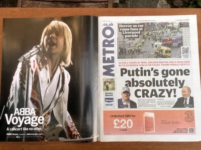 ABBA Voyage Metro 3rd Anniversary Commemorative Newspaper Glossy Cover - Mint - Image 1 of 4