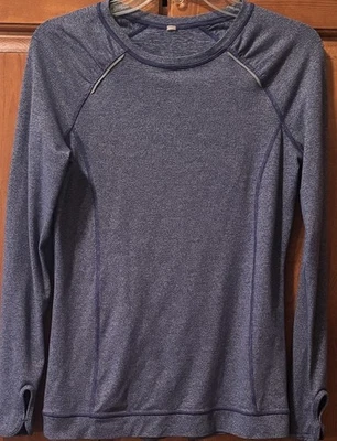 Top deportivo de manga larga azul/blanco Lucy Tech para mujer talla S/P Foto 1 de 4