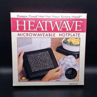 New TruCore HEATWAVE Microwaveable Hotplate ~ Black With White ~ Made In USA! - Image 1 of 4