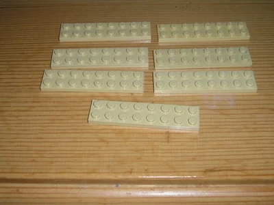 Lego 7 x Platte dünn Grundplatte Basic 2x8 3034 beige tan ( J 2 ) - Bild 1 von 2