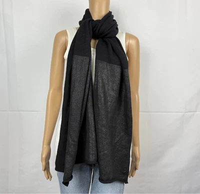 Шарф шерстяной мериносовый LuluLemon All That Shimmers черный серебристый стиль # W9AR3S - Изображение 1 из 4