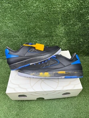 Tamanho 11.5 - Off-White x Air Jordan 2 Retro SP Preto Baixo Varsity Royal - Imagem 1 de 4