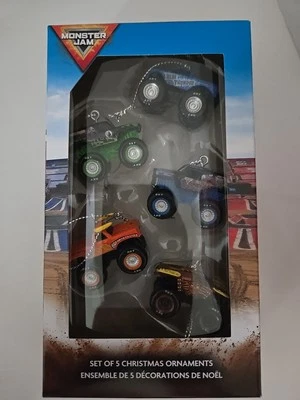 KURT S. ADLER Kurt Adler Monster Jam Miniature Christmas Ornaments Set 5 Piece
