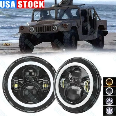 DOT 7英寸LED车头灯适用于卡车即插即用M998 M923 M35a2悍马前照灯 — 第 1/4 张图片