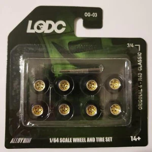 LODC Series 1 8 mm Ruote a stella cava S1 3/4 Cerchio cromato con inserto oro 1:64 - Foto 1 di 3