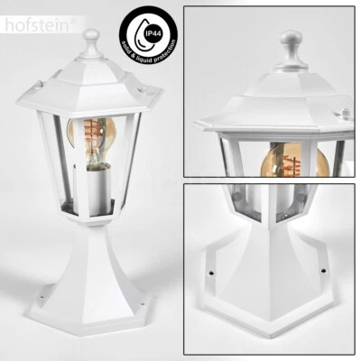 Garten Terrassen Hof Leuchten Glas weiß Sockelleuchte Außen Wege Sockel Lampen - Bild 1 von 4