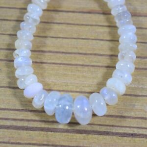 Handmade Natural Moonstone Smooth Button Shape Loose Gemstone Beads 6-10mm 5.5"