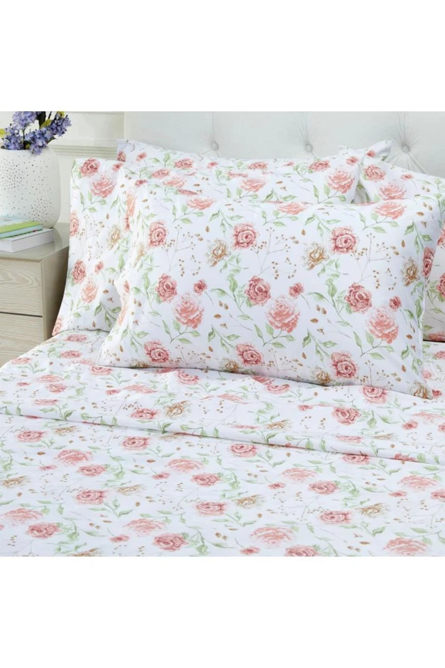 Pack de 6 sábanas Coolxtra de bambú 100TC colección Concierge rosa floral Foto 1 de 1