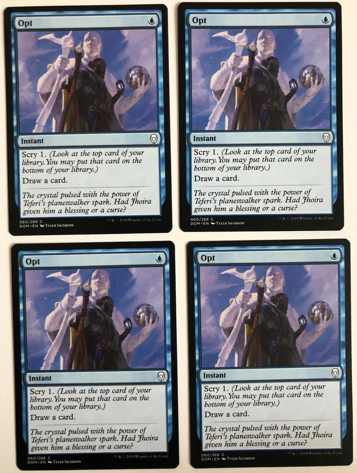 Opt X4 LP Dominaria MTG Wizards of the Coast Magic the Gathering Playset EDH - Image 1 of 1