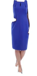 CALVIN KLEIN $134 Womens New Blue Zippered Sleeveless Shift Dress 4 - Picture 1 of 3