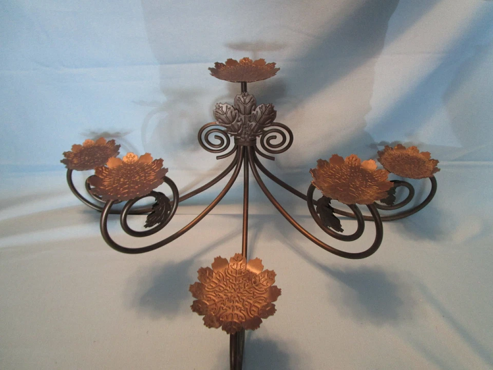 PORTAVELAS CHIMENEA METAL PARTYLITE (bronce) candelabro grande Foto 1 de 4