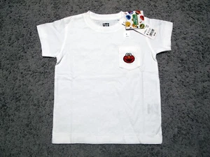 Uniqlo x Kaws x Sesame Street Elmo White Toddler Baby t-shirt sz 3 kids 3T - Picture 1 of 7