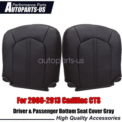 For 2008 2009 2010 2011 2012 Cadillac CTS Both Bottom Seat Cover Leather Black - Image 1 of 4