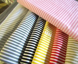 Striped fabric 100 Cotton 14 colors 5/5mm Stripes Fabric Ticking Fabric Curtain - Picture 1 of 23