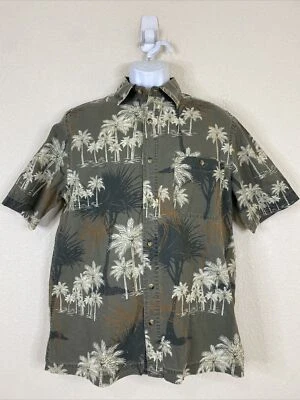 Camisa Croft & Barrow Hombre Talla S Verde Floral Palmeras Abotonada Manga Corta Foto 1 de 3