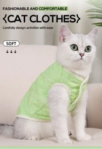 Faux Memory Quilted Cat Winter Coat - Arctic Fleece Lined for Warmth - Picture 1 of 19