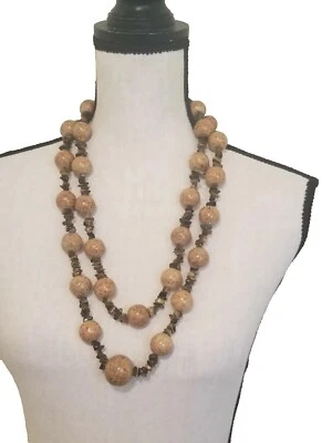 Collar Doble Soporte Jaspe Copo de Nieve Declaración Con Ojo de Tigre Entre Redondo Foto 1 de 4