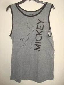 Camisa Para Hombre Sin Mangas Gris Mickey Talla Grande NUEVA - Imagen 1 de 2