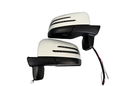 #82 WHITE SET DRIVER PASSENGER SIDE MIRROR FOR MERCEDES G500 G550 G55 BLIND SPOT - Image 1 of 4