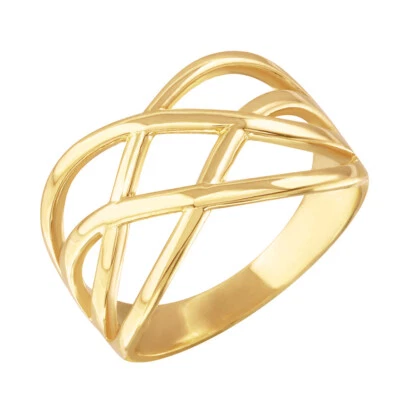 Gold Celtic Knot Wide Band Women's Ring (Available in Yellow/Rose/White Gold) - Image 1 of 4