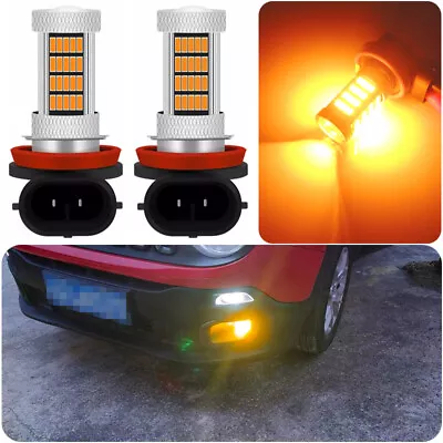2pcs Amber Yellow H11 LED Fog Light Bulbs for Jeep Renegade 2015-2023 Fog Lamp - Image 1 of 4
